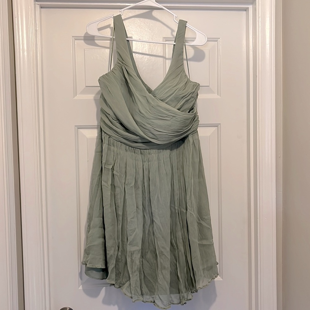J. Crew A-Line Silk Chiffon V-Neck Heidi Dress Cocktail Bridesmaid